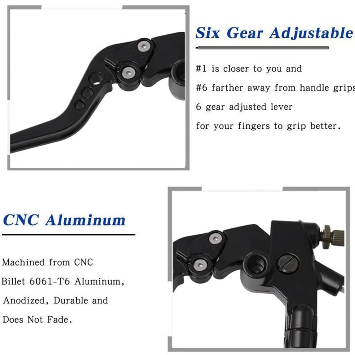 Solidspare Universal 7/8'' Motorcycle CNC Brake Clutch Master Cylinder Reservoir Lever Set