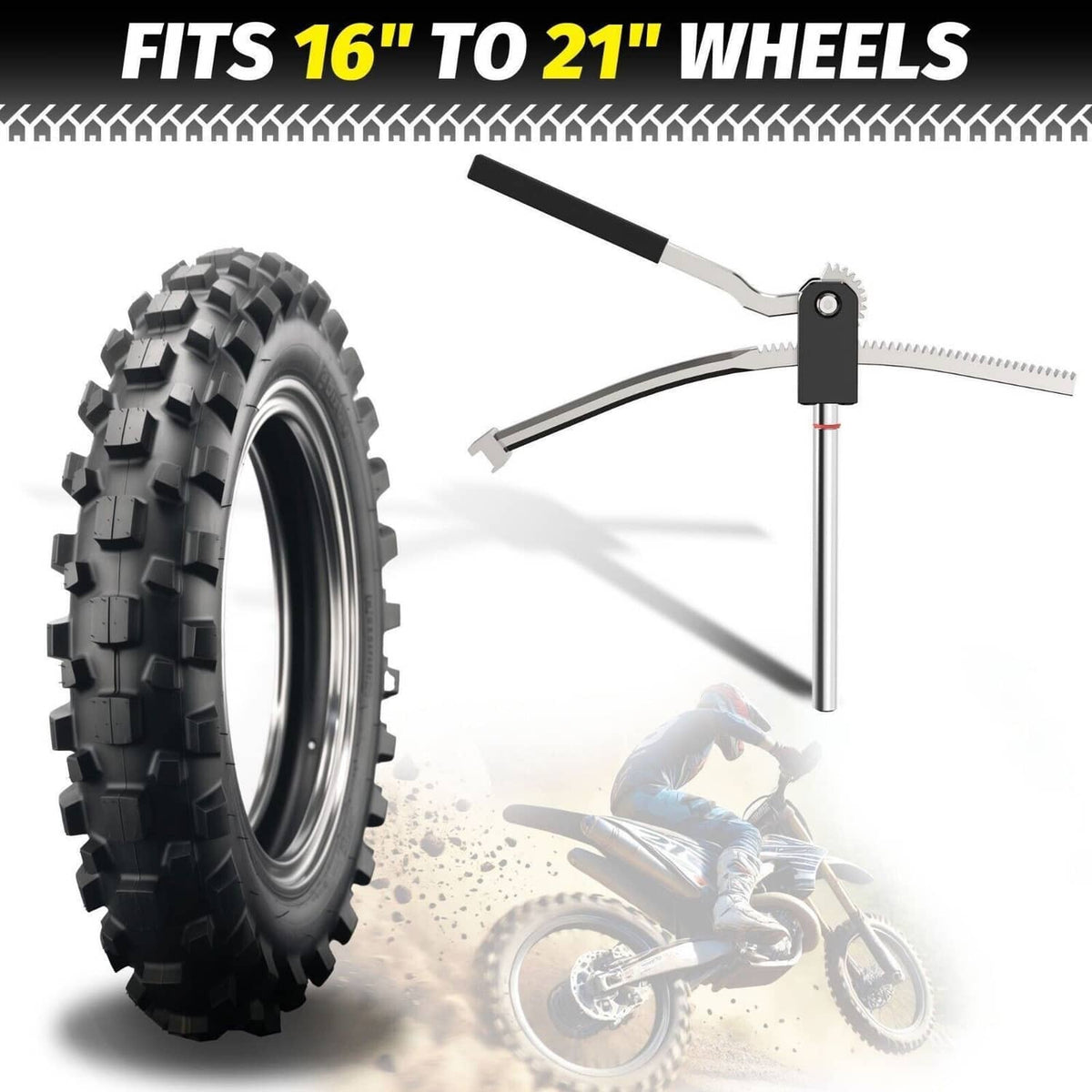 Solidspare Dirt Bike Tire Changing Tool Kit Fit for Motocross and Enduro 16" to 21" 15-25mm