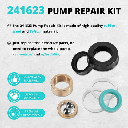 Solidspare 241623 Pump Repair Kit Fit for Fireball 300 (50:1) & Dynastar 10:1 Grease Pumps