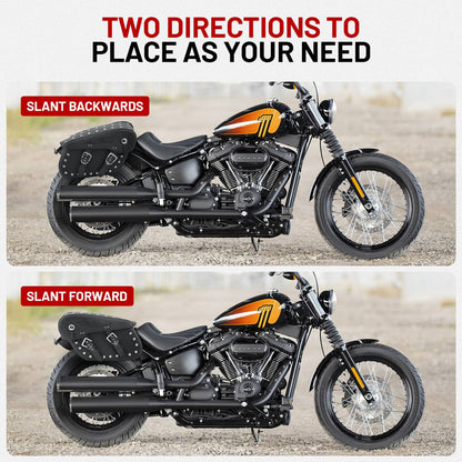 Solidspare Motorcycle Side Saddle Bags Black For Harley Fatboy Heritage Softail Classic USA