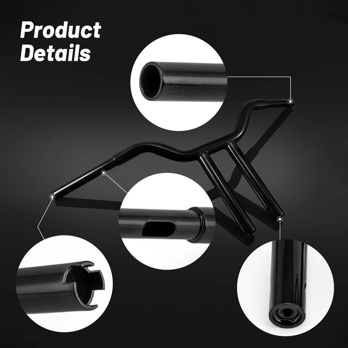 Solidspare MX T Bars 14" Rise Handlebar 1-1/4" For Harley Dyna Softail Sportster Touring