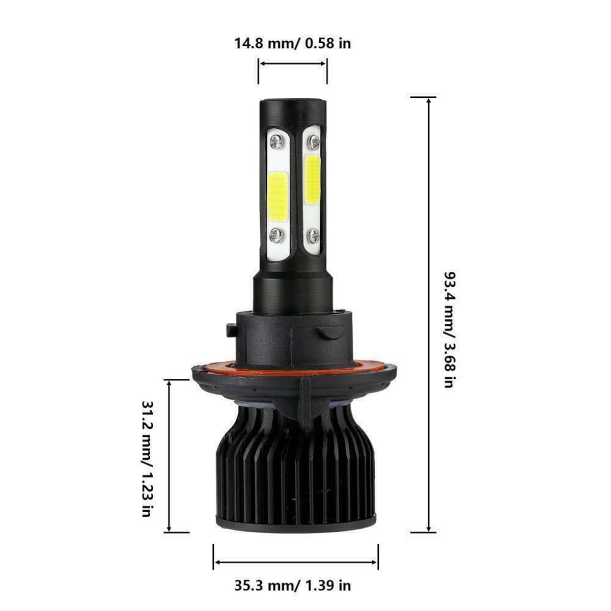 Solidspare 4-Sides H13 9008 LED Headlight Bulb for 2004-2014 Ford F-150 High Low Beam 6000K