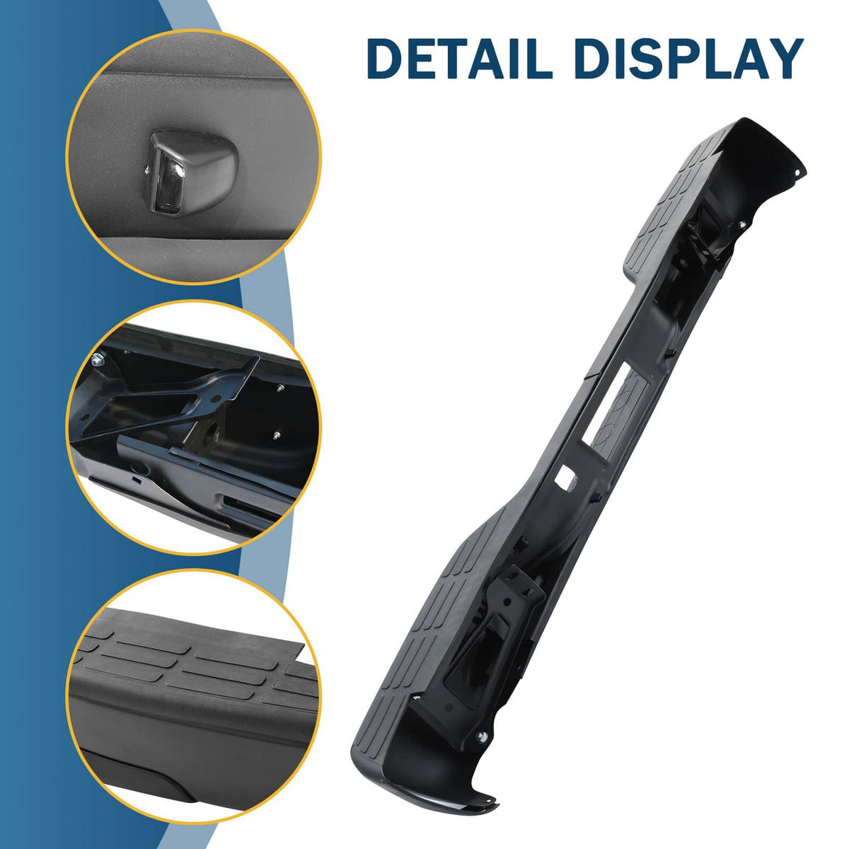 Solidspare Black Rear Step Bumper For 1999-2007 Chevy Silverado GMC Sierra 1500 2500