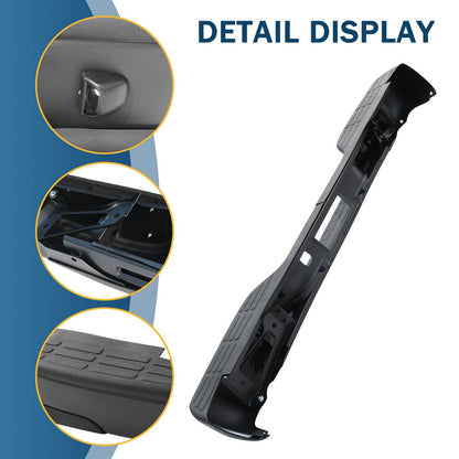 Solidspare Black Rear Step Bumper For 1999-2007 Chevy Silverado GMC Sierra 1500 2500