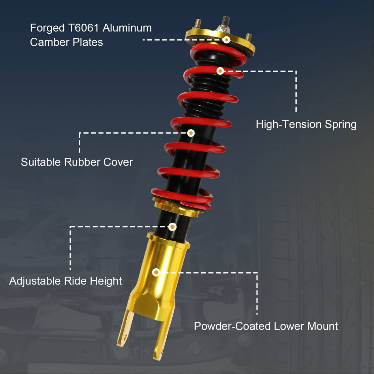 Solidspare Full Coilover Suspension Shocks FIT Honda Civic CRX 88-91 Acura Integra 90-93