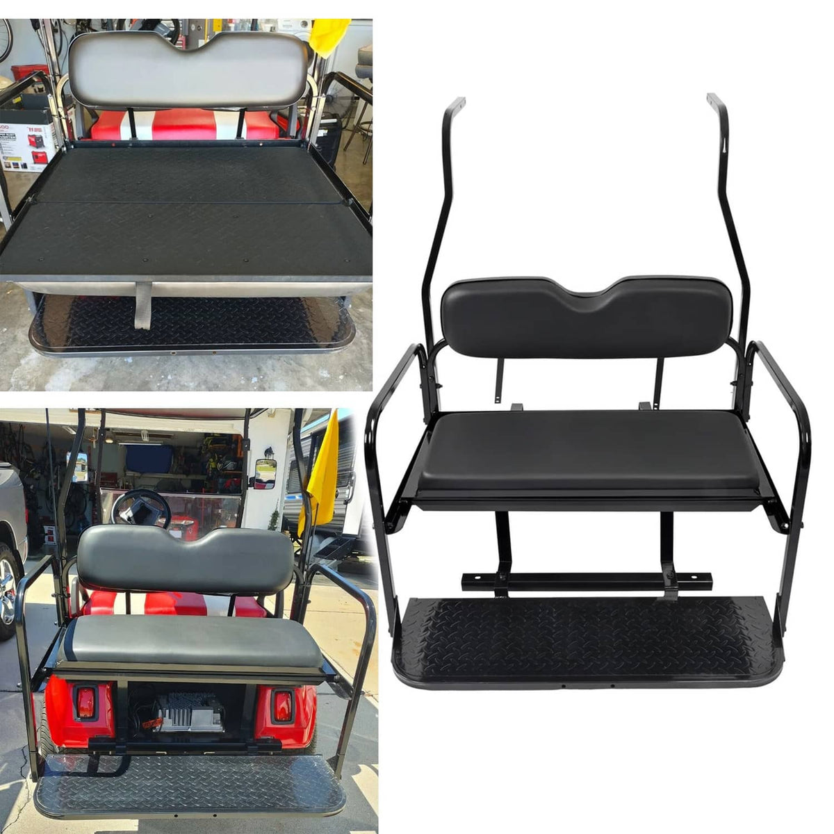 Solidspare For 2000-2013 Club Car DS Golf Cart Flip Folding Rear Seat Kit Back Seat