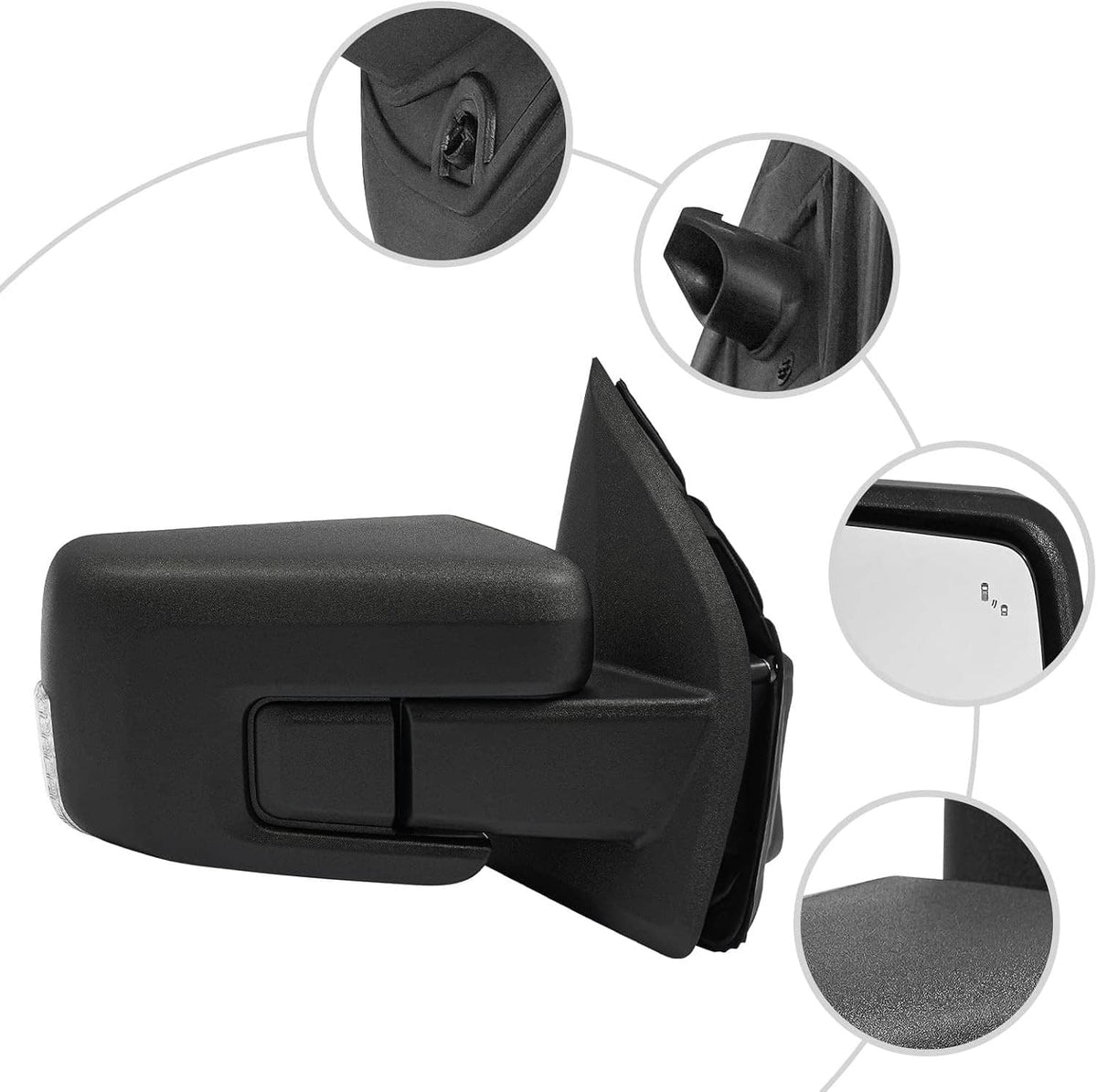 Solidspare For 2021-2023 Ford F150 Passenger Side Right Side Mirror Power Heated Blind Spot