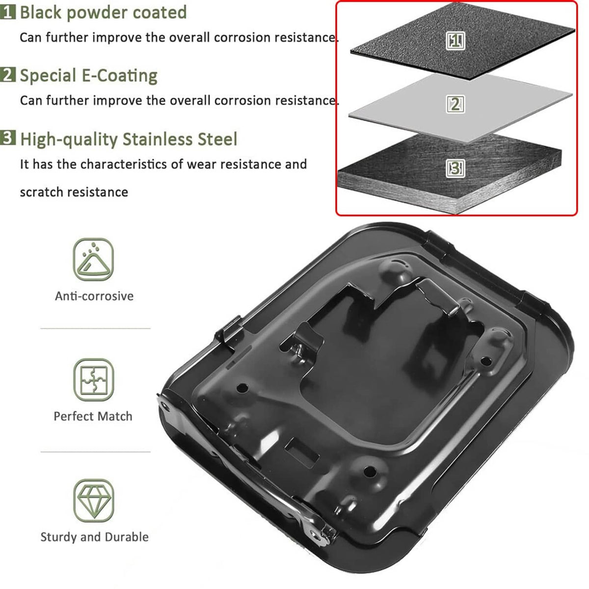 Solidspare Black Gas Lid Door Fuel Door 77350-08020 For 2011-2020 Toyota Sienna 2.7L 3.5L