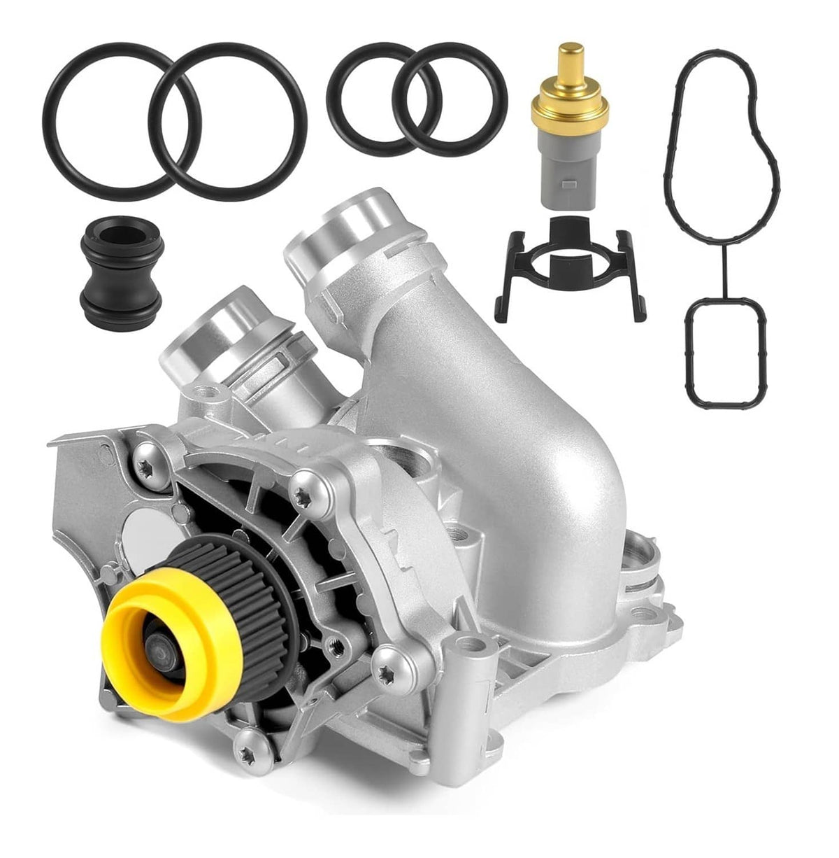 Solidspare Water Pump & Thermostat For Audi A3 A4 A5 VW CC Tiguan GTI 1.8T 2.0T 06H121026