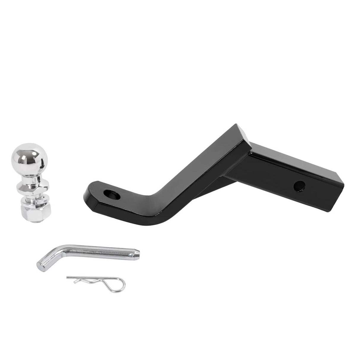 Solid Spare Trailer Hitch Ball Mount with 2" Ball & Pin Fits 2" Receiver 7500 lbs 6"Drop