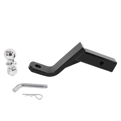 Solid Spare Trailer Hitch Ball Mount with 2" Ball & Pin Fits 2" Receiver 7500 lbs 6"Drop