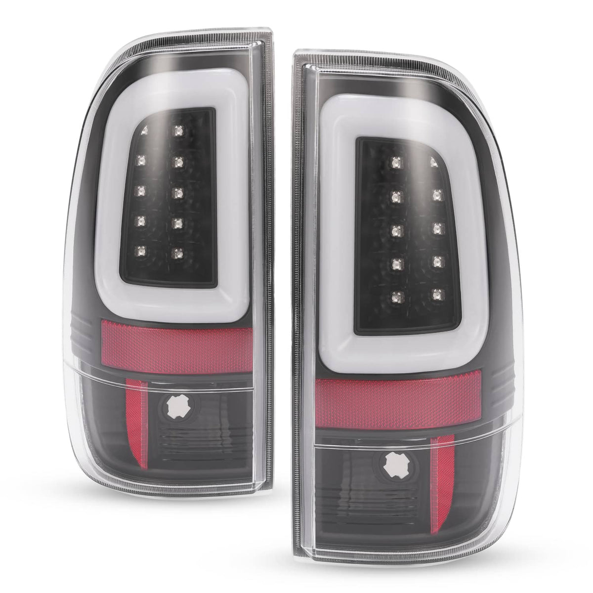 Solid Spare Black LED Tube Tail Lights Lamps For Ford F250 F350 F450 SD SuperDuty 2008-2016