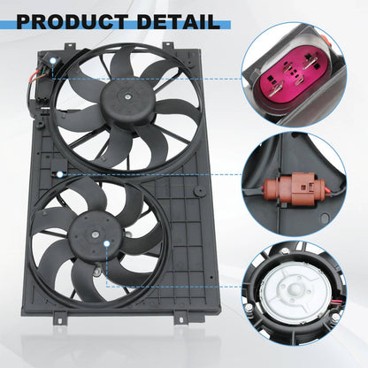 Solidspare Radiator Condenser Fan For Volkswagen Jetta Beetle 2.0L 2.5L L4 L5 VW3120100