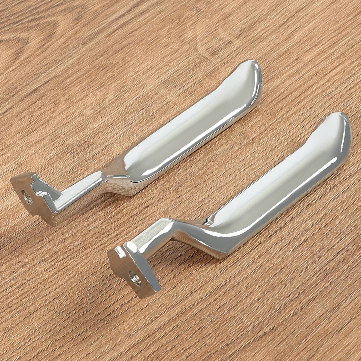 Solid Spare For F-150 F-250 F-350 Bronco 87-96 Chrome Metal Inside Interior Door Handle 2pcs