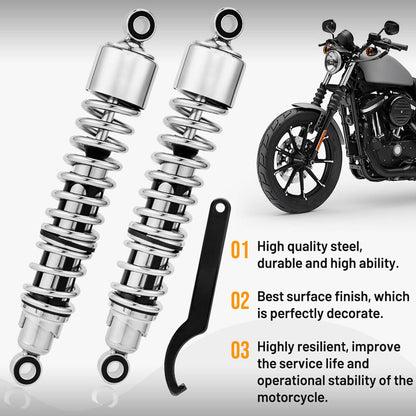 Solidspare Chrome 15" Rear Shocks Absorbers for Harley Sportster 883 Roadster XL883R 02-17