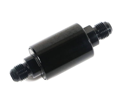 Solidspare Universal -6AN Inline Fuel Filter High Flow 100 Micron Cleanable AN6 6AN Black