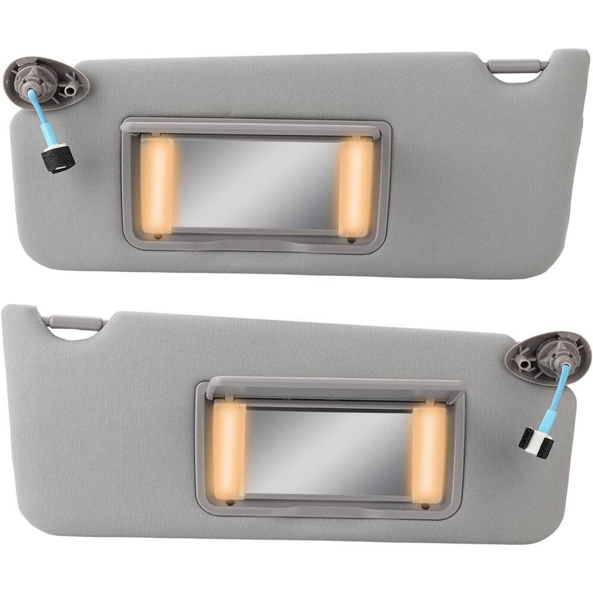 Solidspare Pair Gray Sun Visor w/ Light & Mirror For 2008-2017 Honda Accord 83280TA5A51ZA