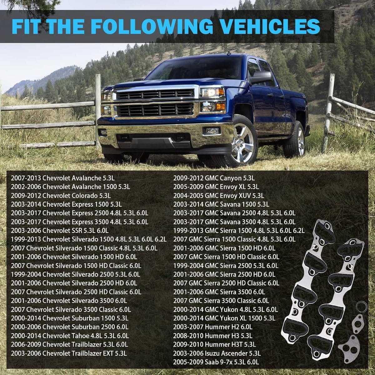 Solidspare New For Fel-Pro Intake Manifold Gasket Set For Chevrolet LS 5.3L 4.8L 6.0L 6.2
