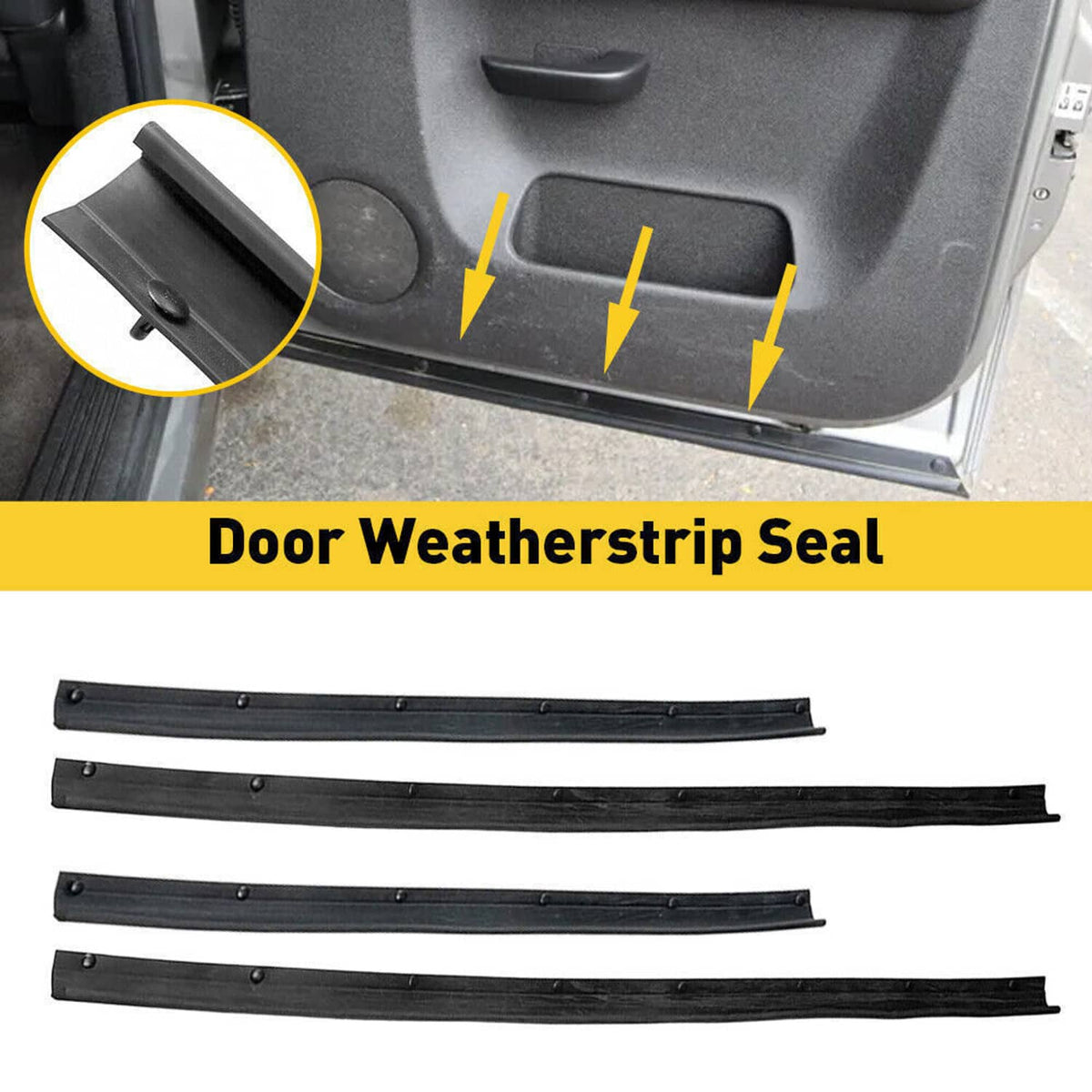 Solidspare Front & Rear Lower Door Weather Strip Seal For 1999-2016 Ford F250 F350 Crew Cab