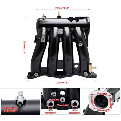 Solidspare D15 D16 D Series Intake Manifold +70mm Throttle Body For Honda Civic CRX DEL SOL