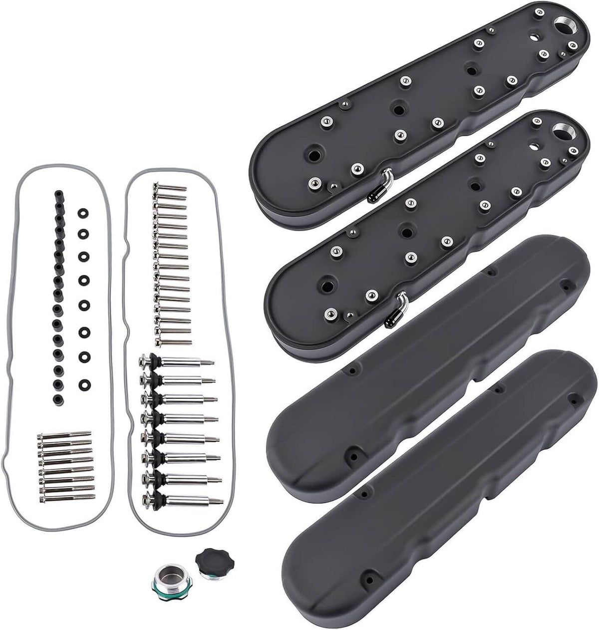 Solidspare Aluminum Valve Covers with Coil Mounts w/Covers for Chevy LS LS1 LS2 LS3 LS6 LS7