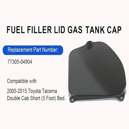 Solidspare Fuel Gas Door Cap 77305-04904 For 2005-2015 Toyota Tacoma Double Cab Short Bed