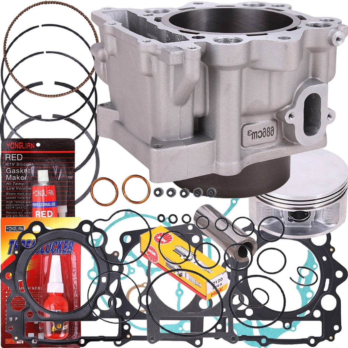 Solidspare Cylinder Head Piston w/ Gaskets Kit Fit Yamaha Raptor 660R 2001-2005 686cc 102mm
