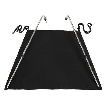 Solidspare Black Boat Sun Shade 304 Stainless Steel+Fabric Canopy For Universal Boat
