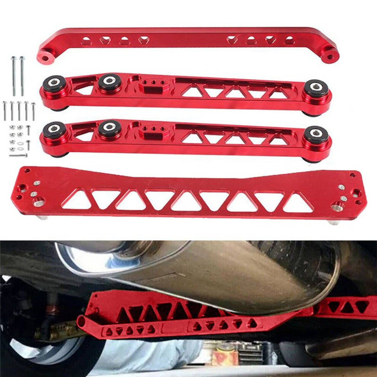 Solidspare Billet Subframe Control Arm Lca Tie Bar Brace Rear For 1996-2000 Honda Civic Ek