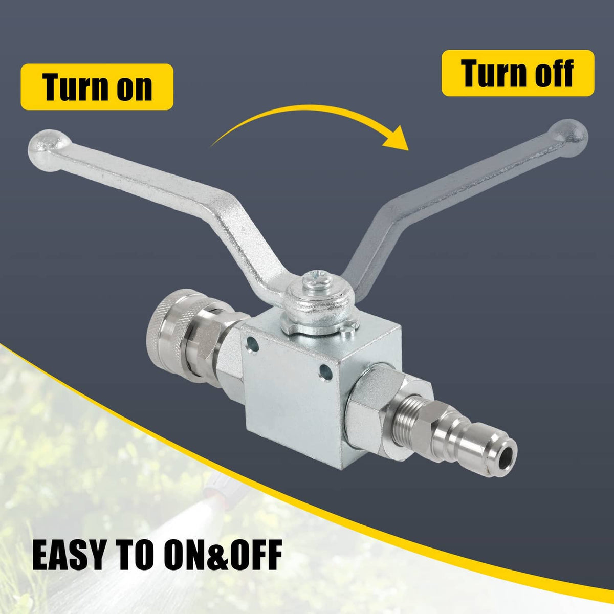 Solidspare Steel High Pressure Washer Ball Valve Kit, 3/8 Inch Quick Connect 4500 PSI