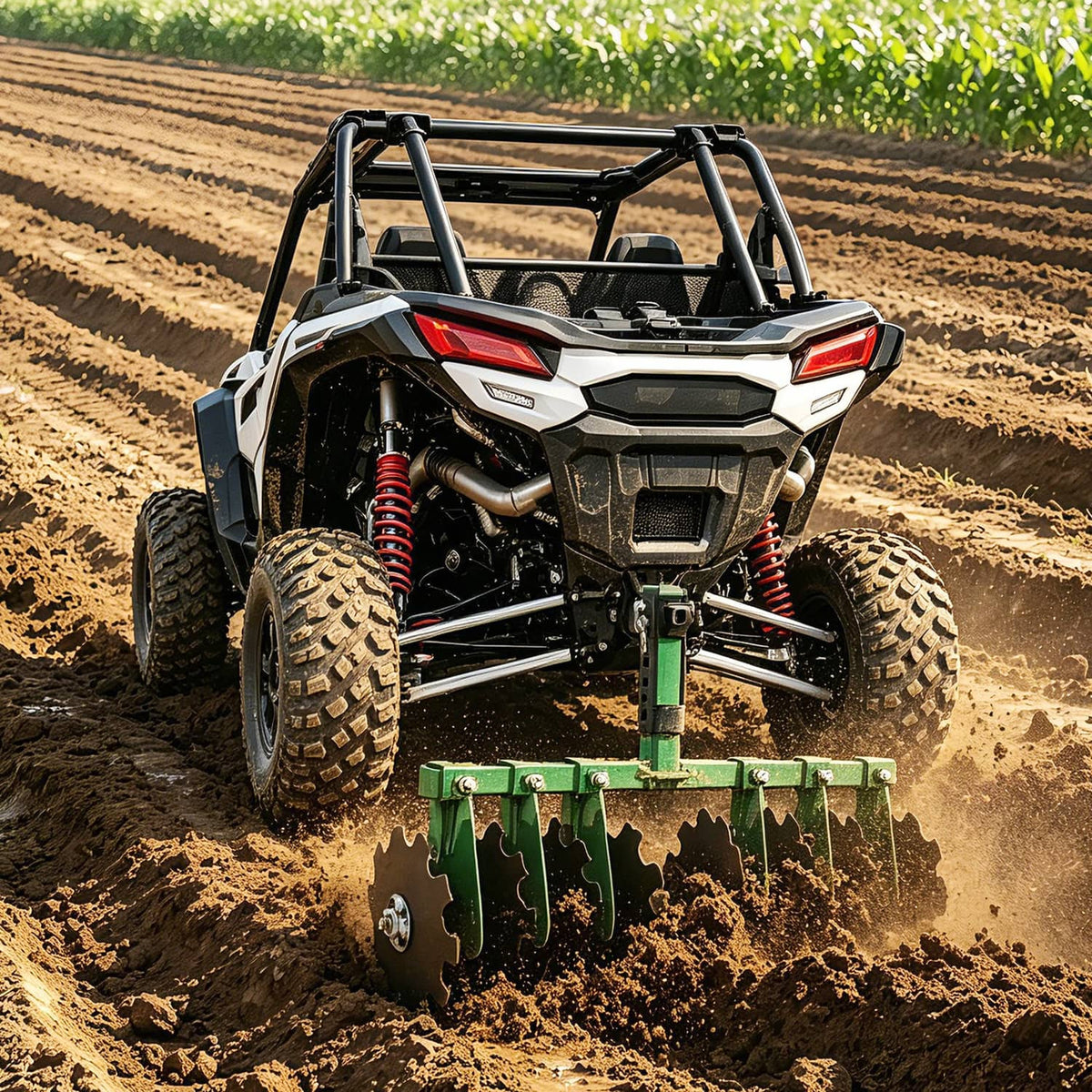 Solidspare Disc Harrow Plow 35" For ATVs UTVs Garden Tractors 2" Receiver Hitch W/ 8 Blades