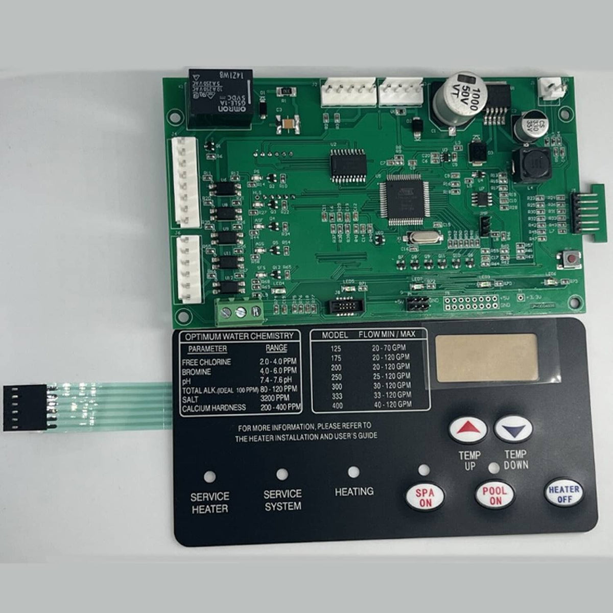 Solidspare Control Board Kit w/ 472610Z Switch Pad For Pentair Master Temp 400 42002-0007S