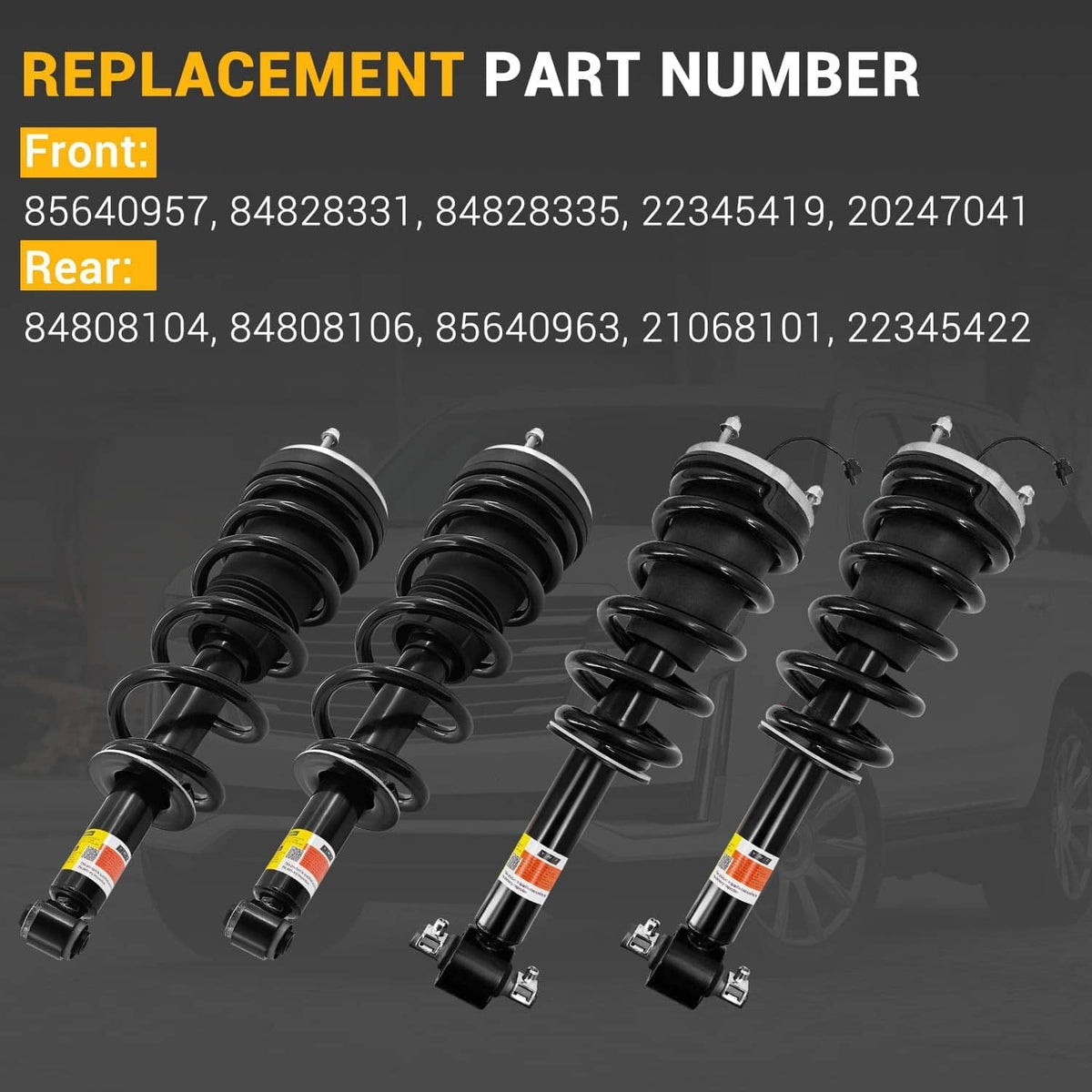Solidspare 4x Front Rear Shock Struts Magnetic Fit 2021-2024 Escalade Chevy Tahoe GMC Yukon