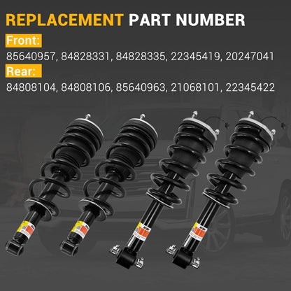 Solidspare 4x Front Rear Shock Struts Magnetic Fit 2021-2024 Escalade Chevy Tahoe GMC Yukon