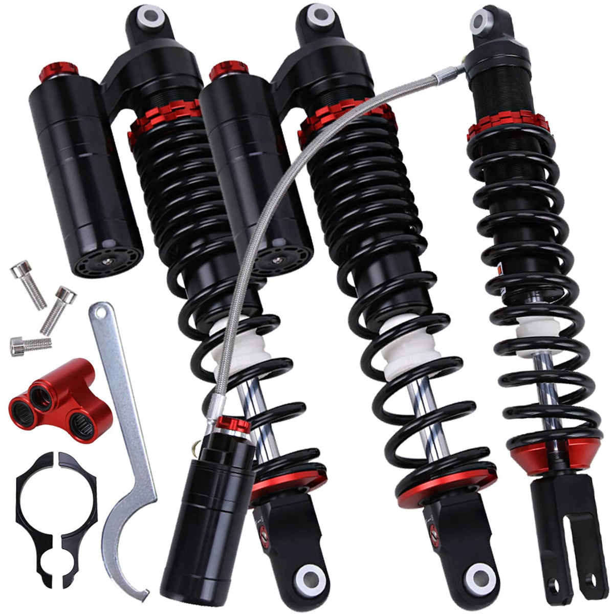 Solidspare FRONT + REAR AIR SHOCKS ABSORBERS 425mm 485mm FOR YAMAHA YFZ450 2006-2012 US