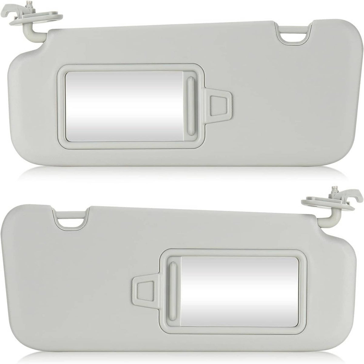 Solidspare Pair Driver & Passenger Gray Sun Visor w/ Mirror for 2017-2019 Hyundai Elantra