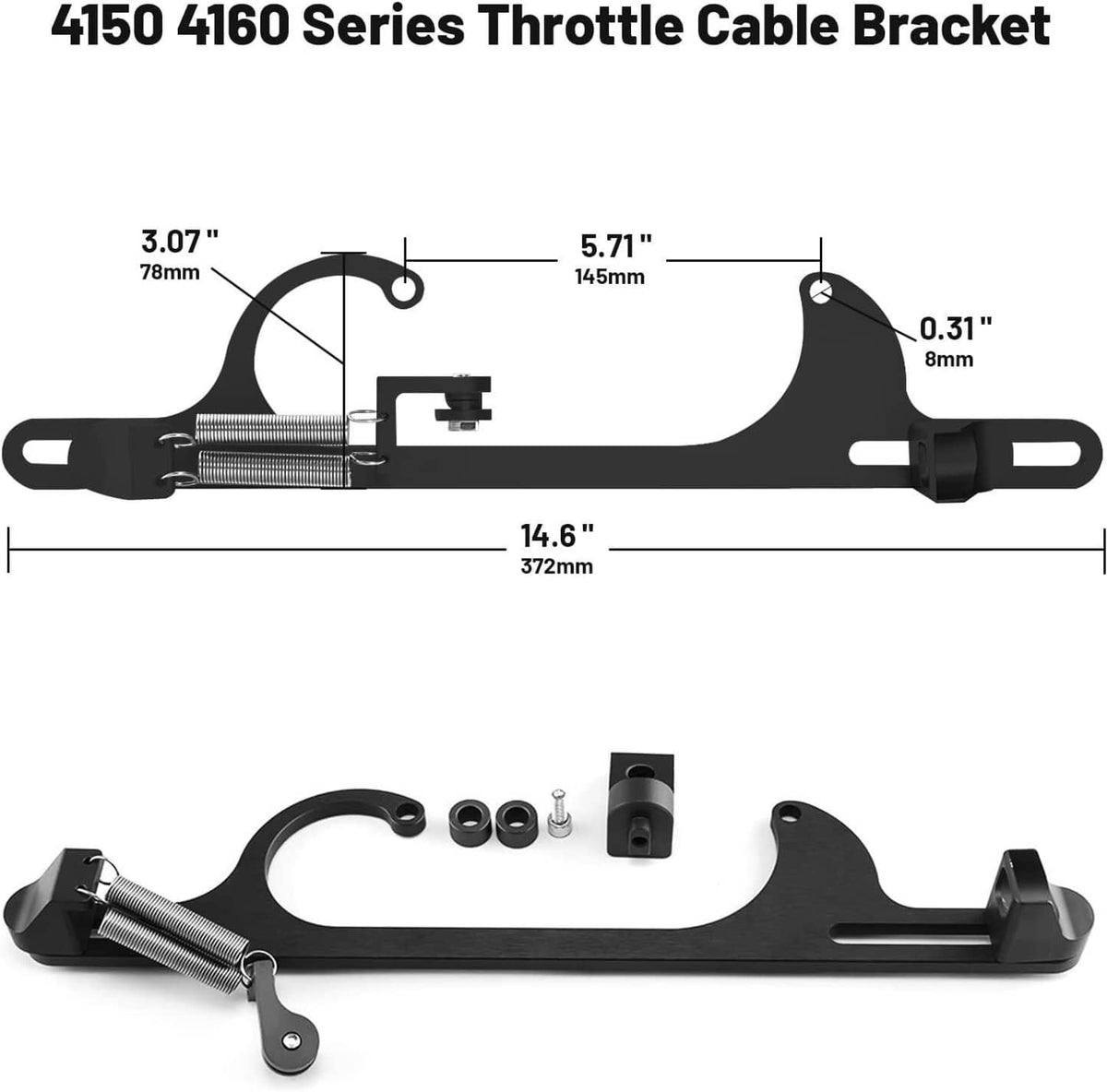 Solidspare New Throttle Cable Carb Bracket For Holley 4150 4160 Carburetor 350 SBC Aluminum