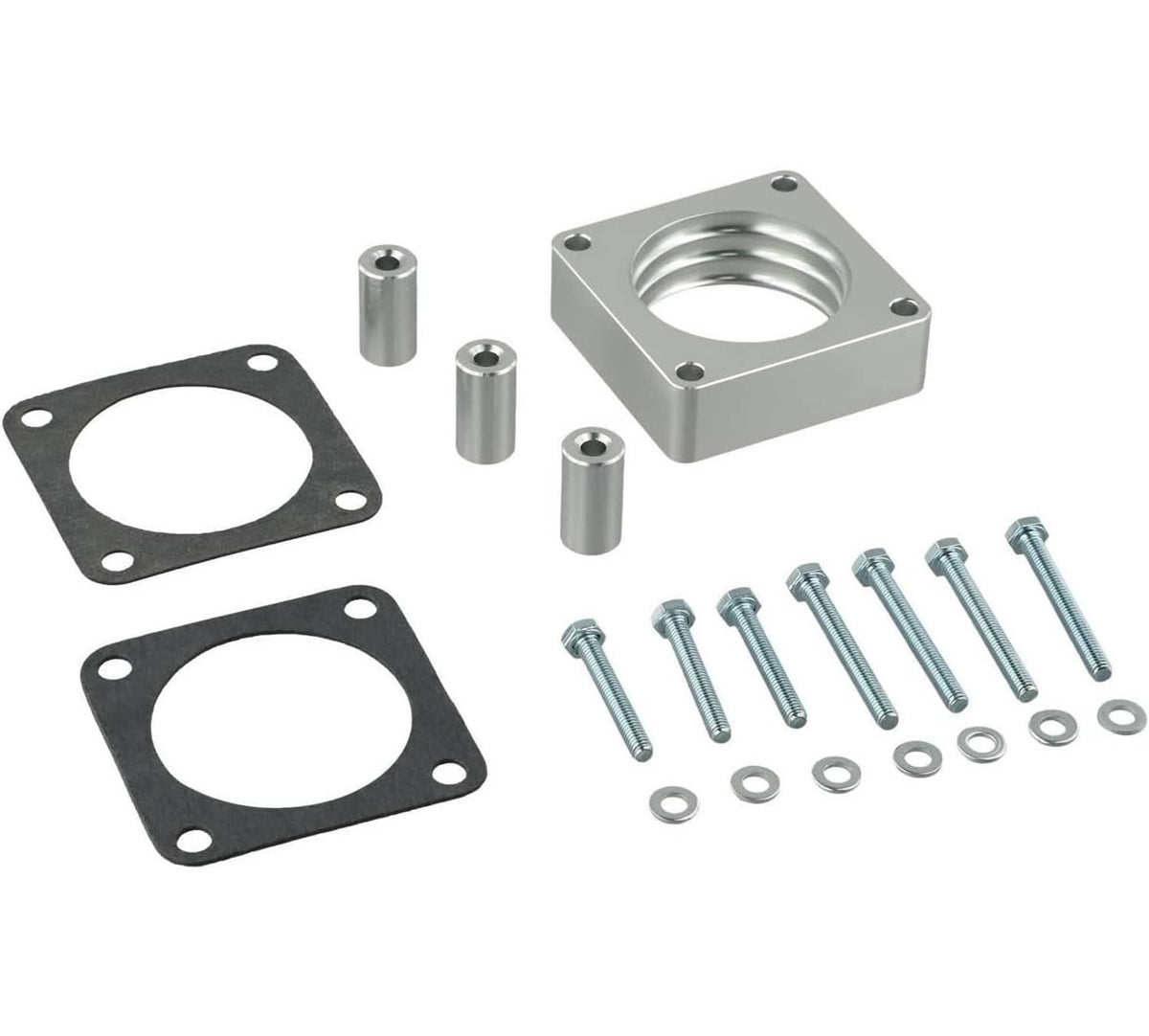 Solidspare New 4-Bolt Throttle Body Spacer for 1987-2006 Jeep XJ YJ TJ WJ 4.0L 2.5L Silver