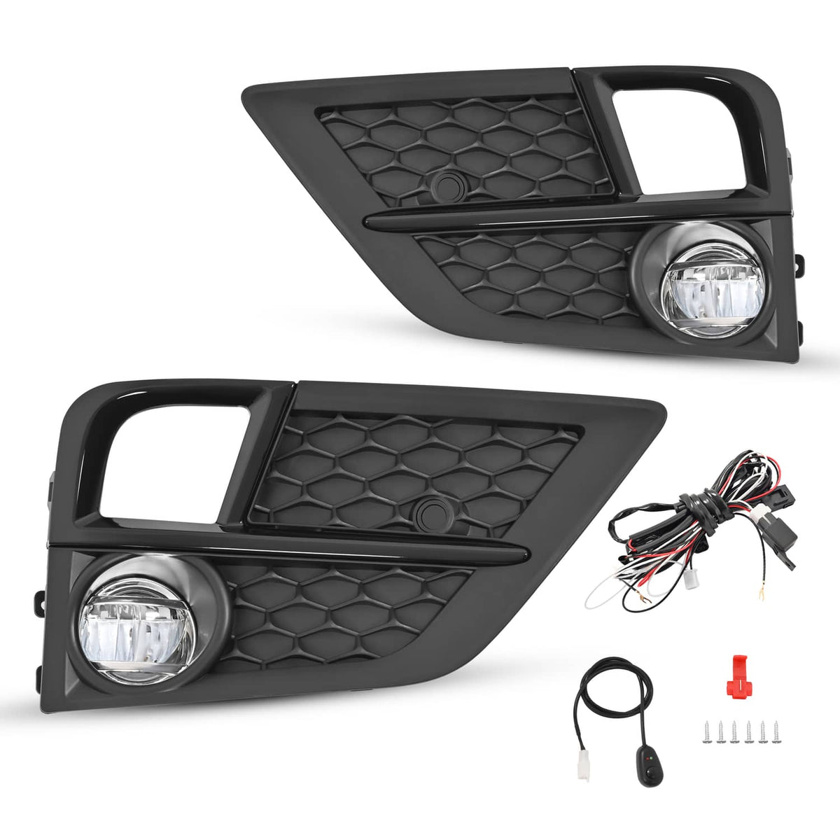 Solid Spare For 2018-2020 Honda Odyssey LED Fog Lights Front Bumper Driving Lamps W/Bezel
