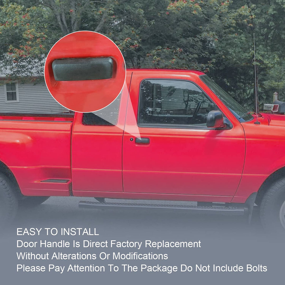 Solidspare Metal Door Handle Exterior Outside Black L Driver or R Passenger for Ford Mazda