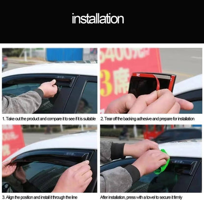 Solidspare Black Window Visor Vent Rain Guards For 2013-2017 Honda Accord Sedan 4 Door