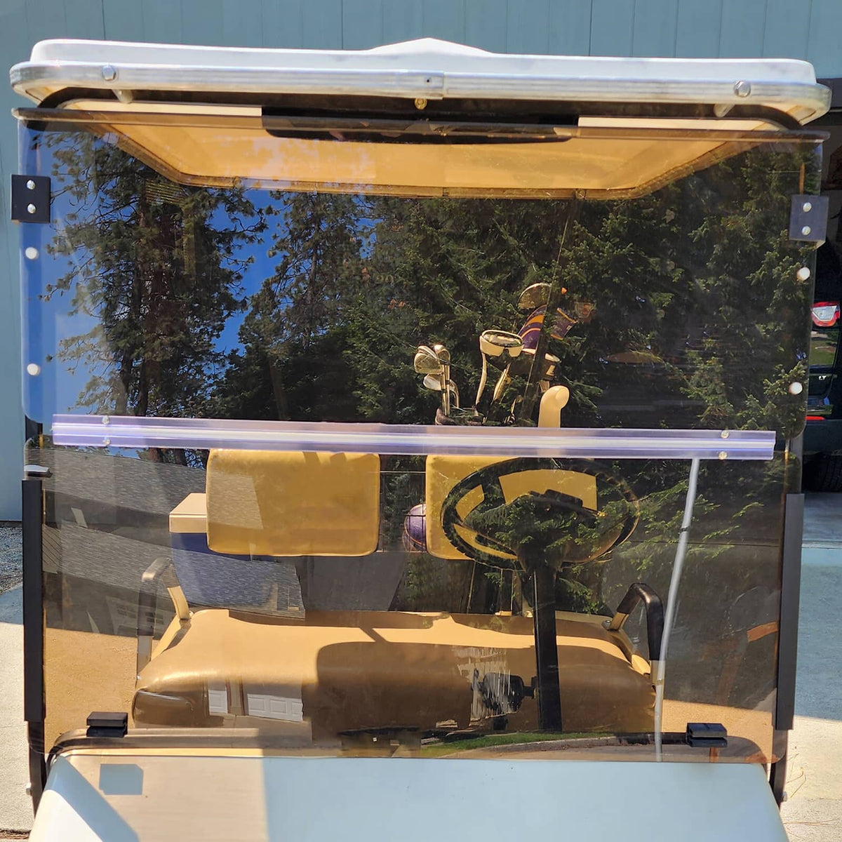 Solidspare New Tinted Golf Cart Folding Windshield For EZGO Marathon Gas/Electric 86-94