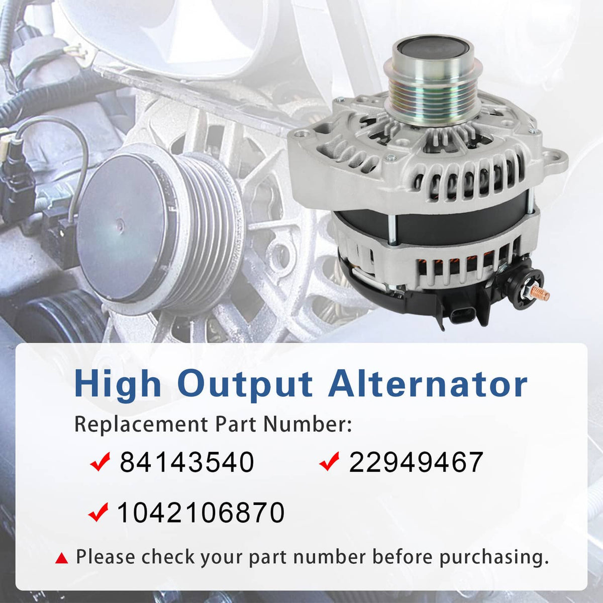 Solidspare Alternator for Chevrolet Camaro Cadillac Escalade GMC Yukon 170A 12V CW NEW