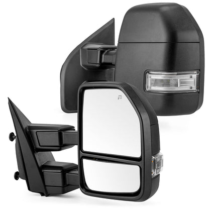 Solidspare Set Towing Mirrors Fit For 2017-2019 Ford F250 350 Power Heated LED Turn Signal