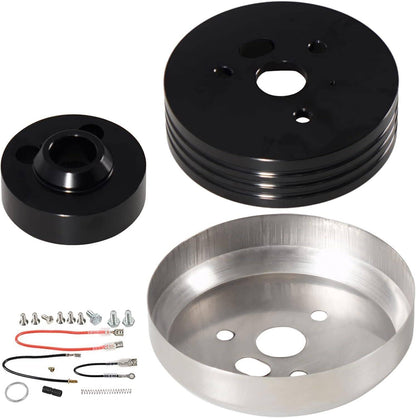 Solidspare 5 & 6 Hole Steering Wheel Polished Hub Adapter For Chevy Flaming River Ididit GM