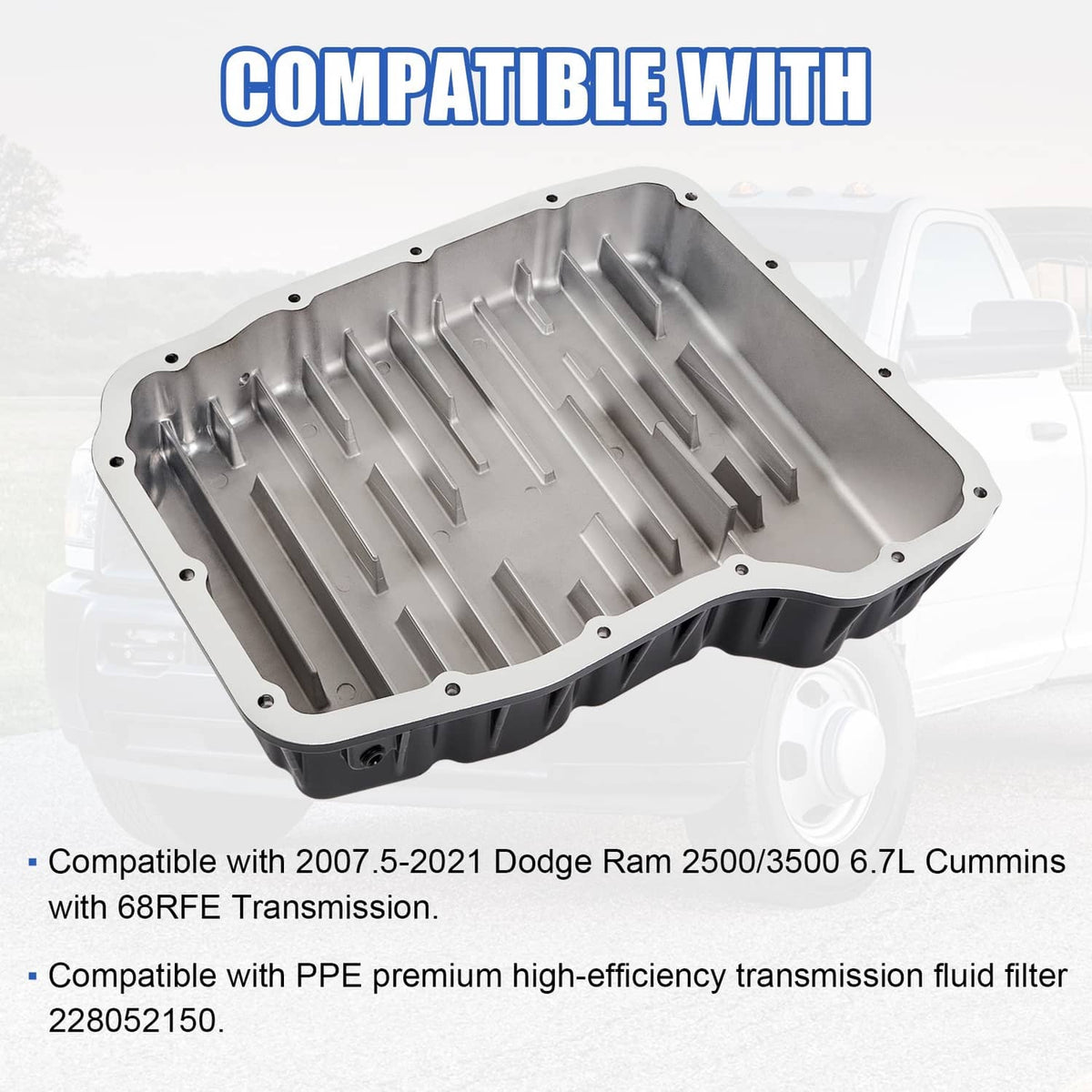 Solidspare NEW Aluminum 68RFE Transmission Pan Deep For Ram 6.7 Cummins Diesel 2007-2025