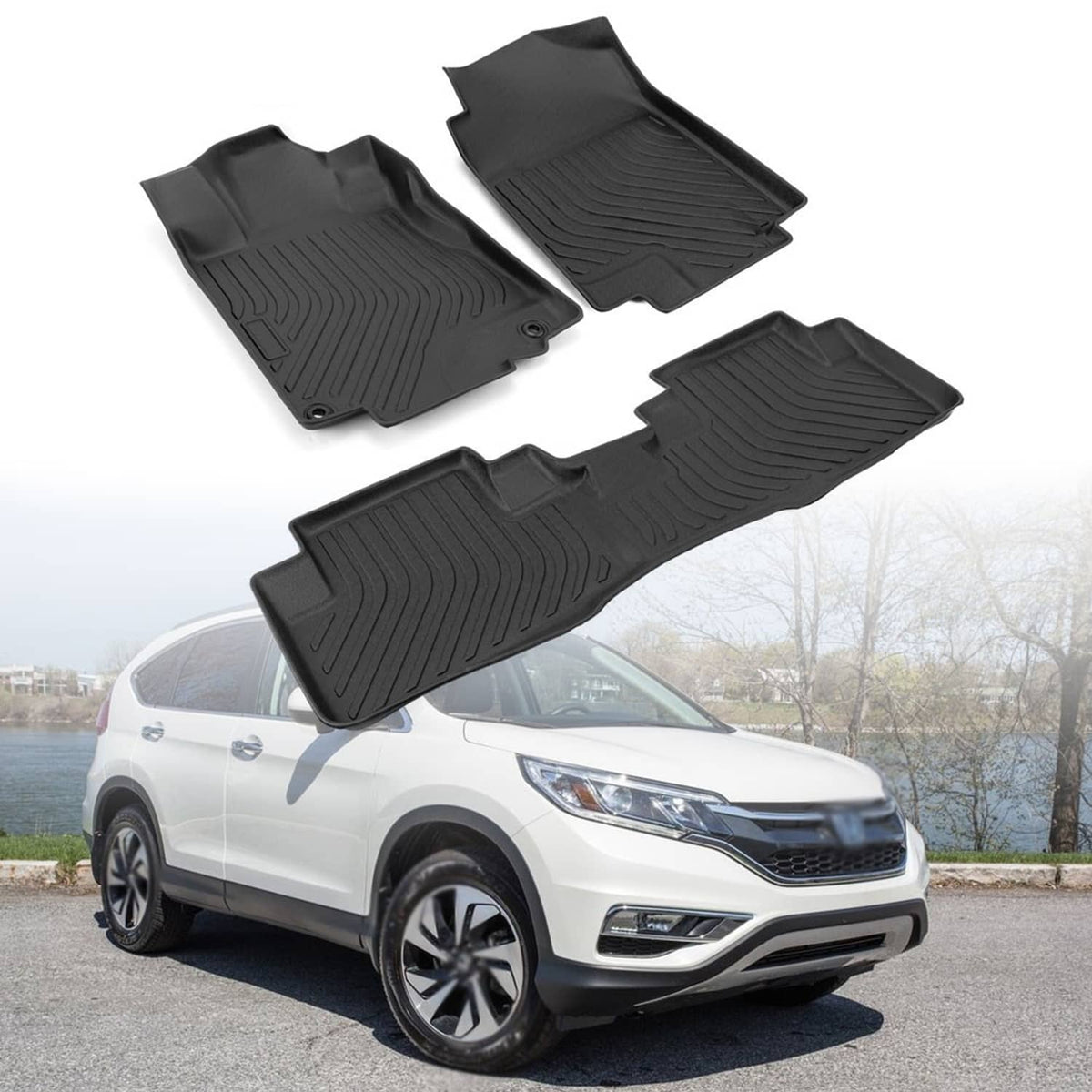 Solidspare All Weather Floor Mats for Honda CR-V 2012-2016 All-Weather Heavy Duty 3Pcs/Set