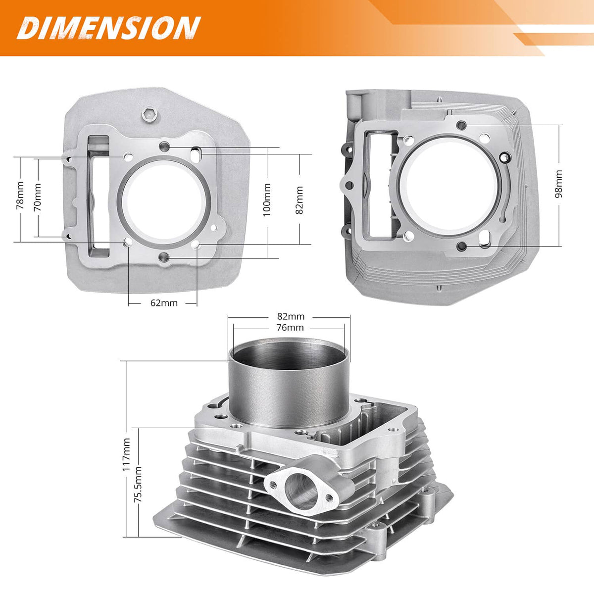 Solidspare Cylinder Barrel Piston Gasket Kit for Kawasaki Prairie KVF300A KVF300B 1999-2002