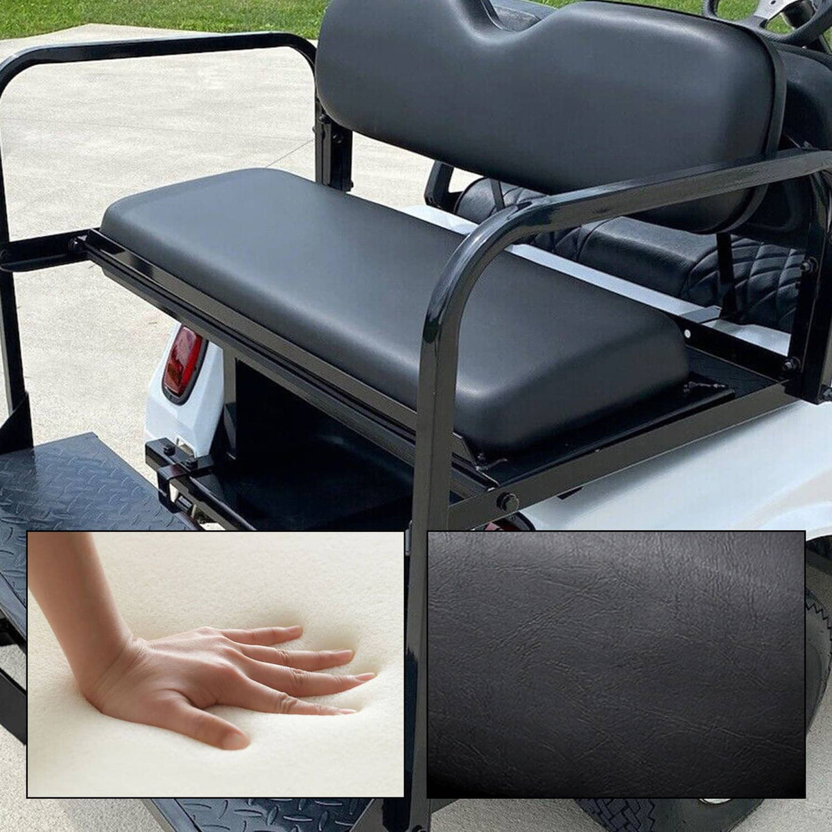 Solidspare For 2000-2013 Club Car DS Golf Cart Flip Folding Rear Seat Kit Back Seat
