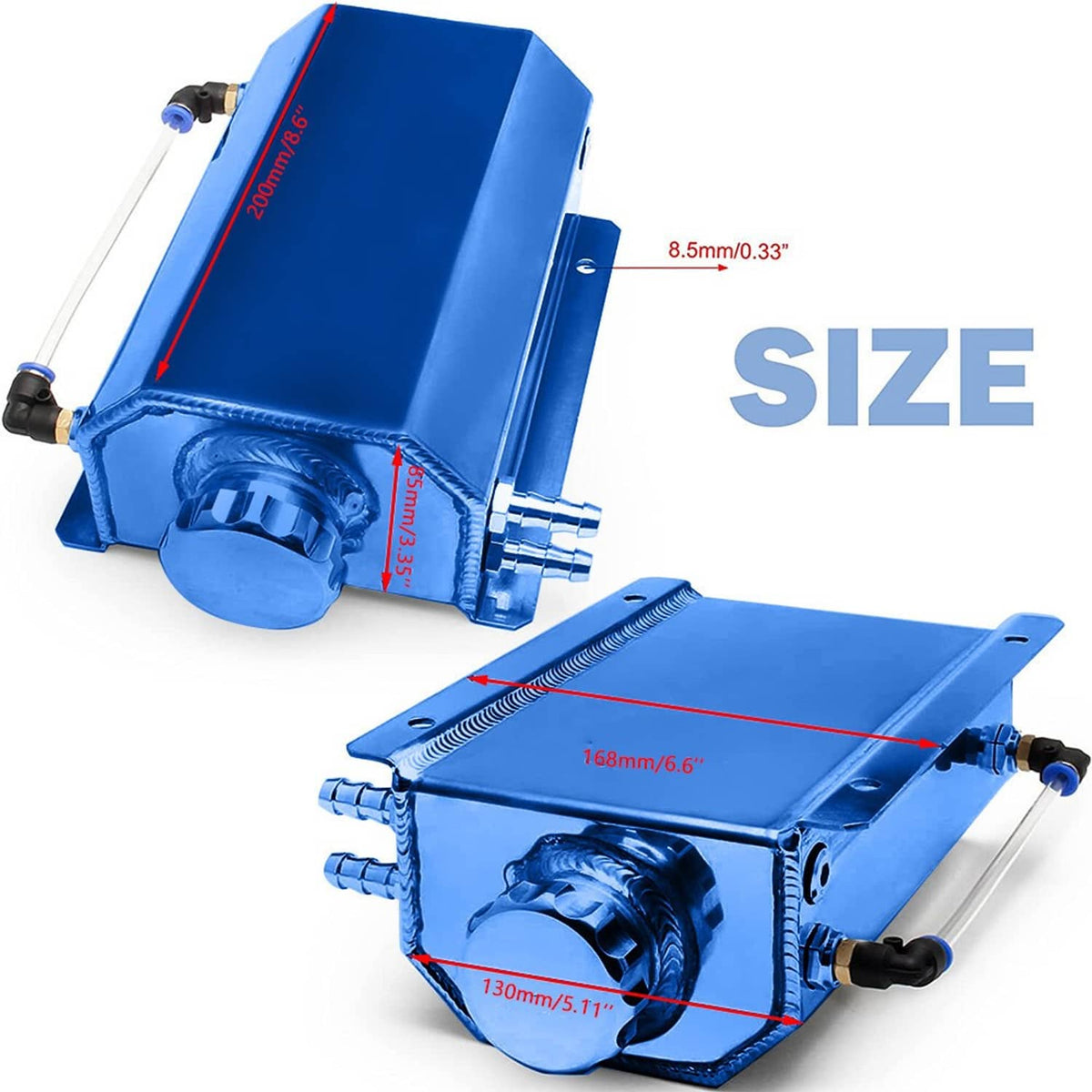 Solidspare Universal 2L Aluminum Coolant Radiator Overflow Recovery Water Tank Bottle New